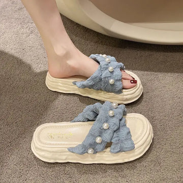Bathroom cool slippers for girls to wear outside summer new non-slip cute soft bottom thick bottom casual and wear-resistant