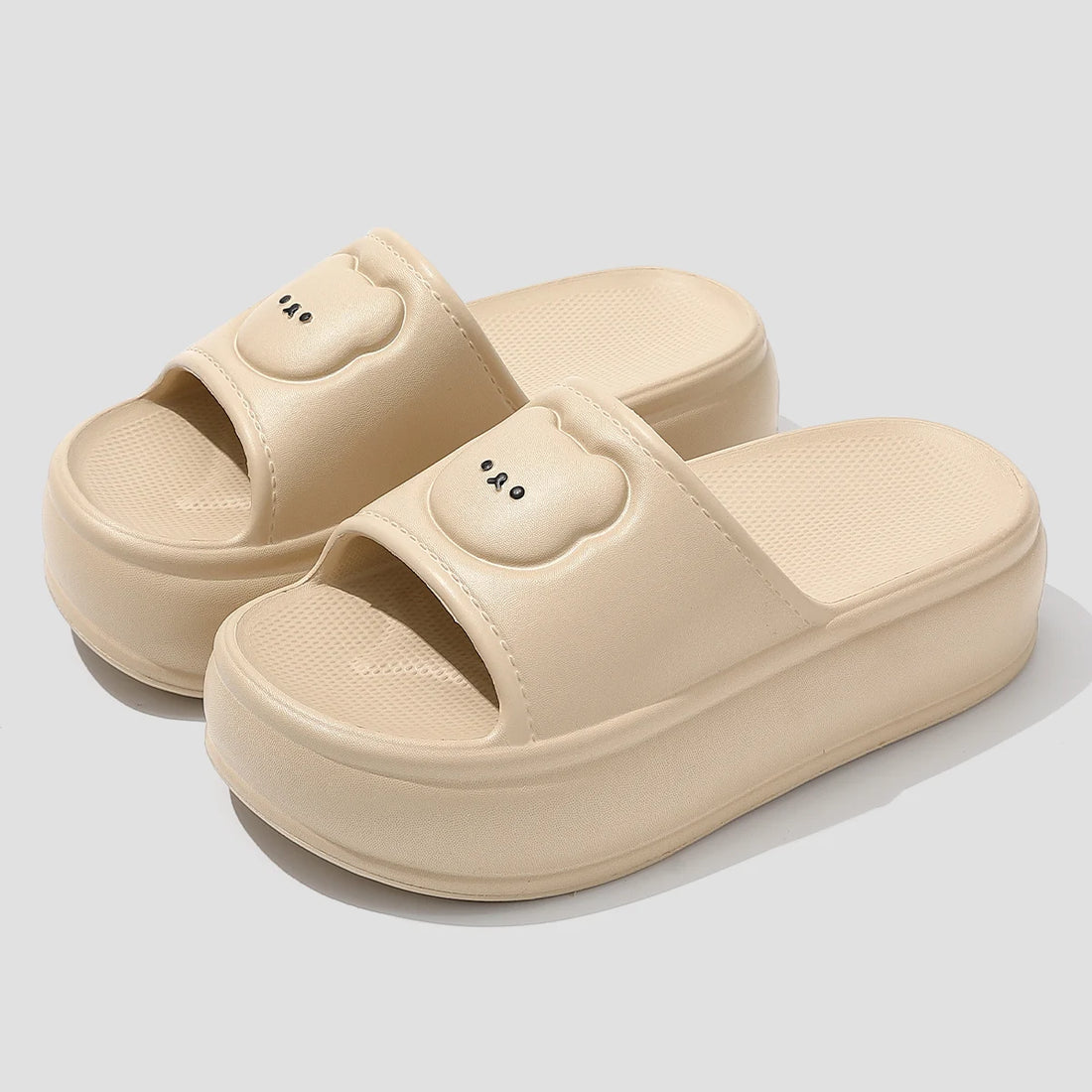 Women Platform slippers QYCKABY Summer Soft Thick Bottom 5.5cm Beach Shoes Female Slides Non Slip Eva Wedge Slipper Cartoon Bear