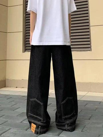 Casual Niche Reversible Jeans Men's Women's Straight-Leg Bell Bottoms Trendy Fashion Denim Pants From China For All Seasons
