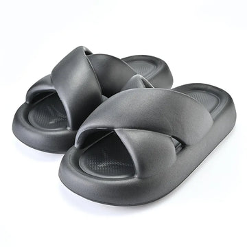 Litfun New Platform Slippers For Women Summer Fashion Outdoor Beach Slippers Crossover Belt Thick Sole EVA Sandals House Slides