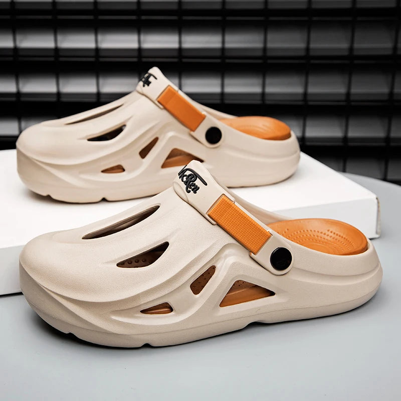 2025 New Men's Outdoor Sandals Slippers Beach Comfortable Slides Thick Sole Soft Clogs Men Casual Garden Shoes Men Beach Sandals