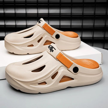 2025 New Men's Outdoor Sandals Slippers Beach Comfortable Slides Thick Sole Soft Clogs Men Casual Garden Shoes Men Beach Sandals
