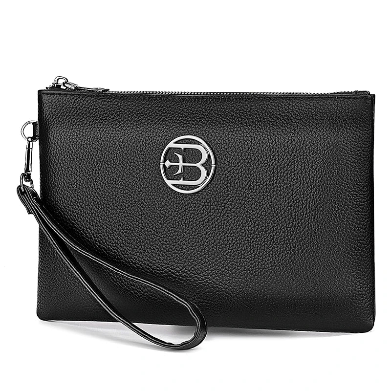 Fashion Soft Leather Men Day Clutch Male Real Cow Leather Cardholder Case High Quality Business Men Money Handbag Phone Bag