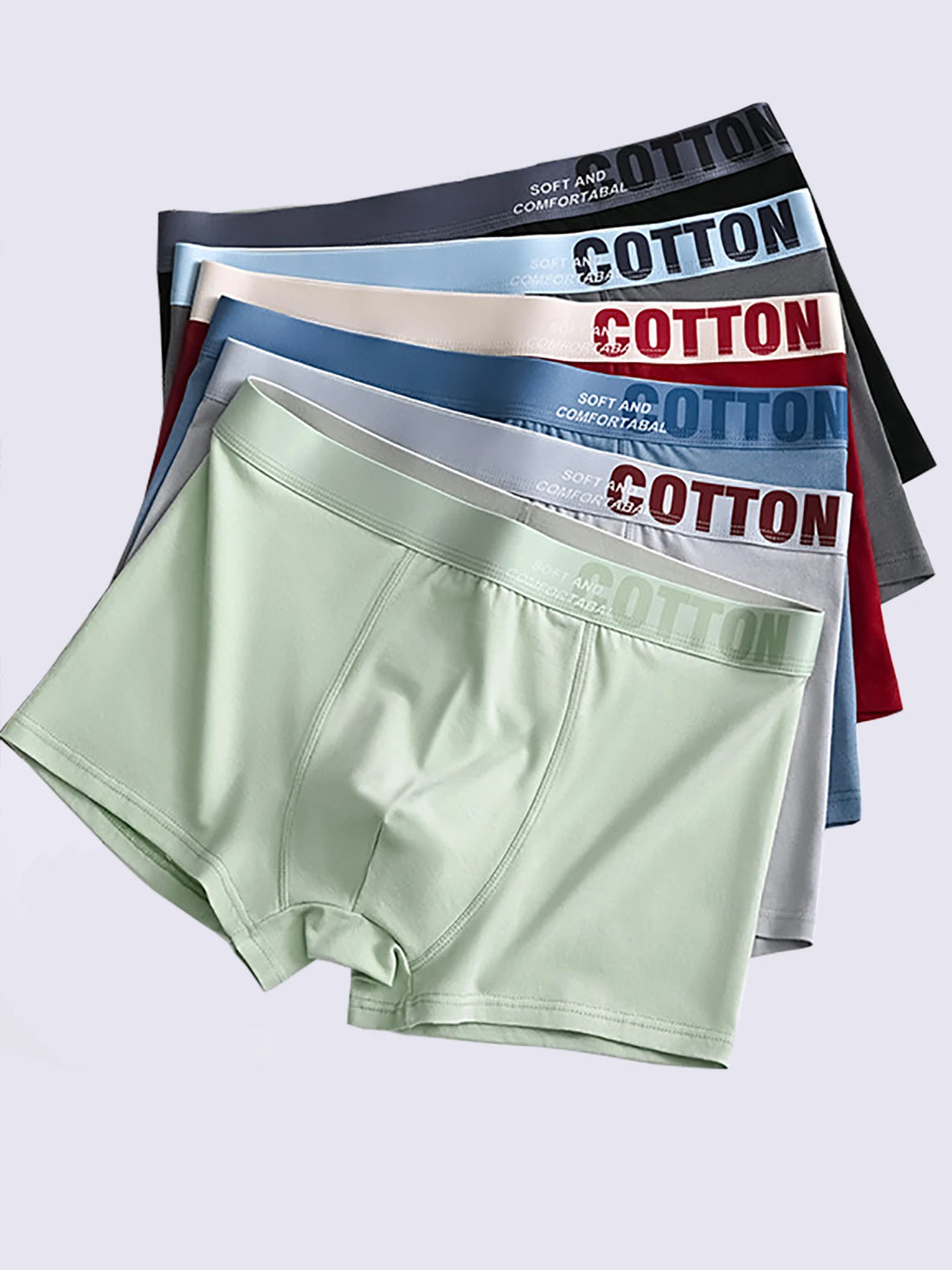 6pcs comfortable and breathable men's boxers daily casual youth boxers