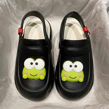 Fashion Women Thick Sole cartoon Shoes Girls' Thick Sole Garden Hole Shoes Outdoor Sandals Soft Thick Sole EVA Student Slippers