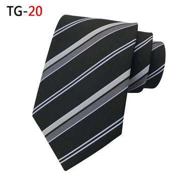 Leisure Versatile Men's Polyester Ties 8CM Striped Dots Plaid Neckties for Gentleman Business Groom Wedding Tie New Year's Gift