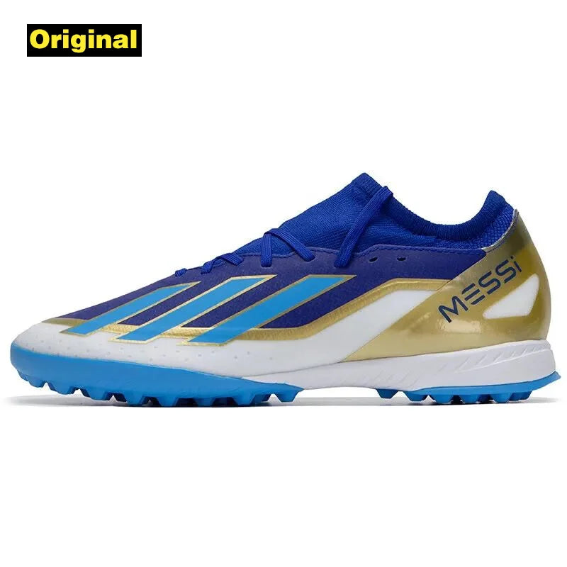 Adidas Men's shoes 2024 new X mid-end TF broken nail Messi match color Breathable training game football shoes ID0718