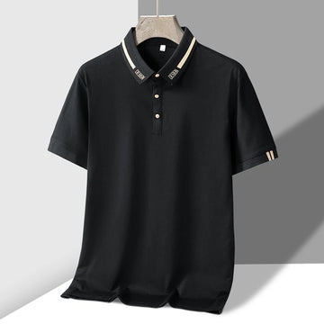 TFETTERS Luxury Brand Summer Tops Men T-shirt Short Sleeve Turn Down Collar Office Cotton Solid Color Designer T Shirt Men