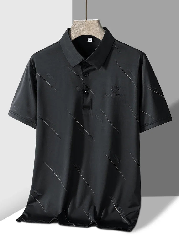 TFETTERS 2025 Men's Summer Polo Shirt Short Sleeve Quick Drying Golf Suit Sport Tops Turn Down Collar Free Delivery