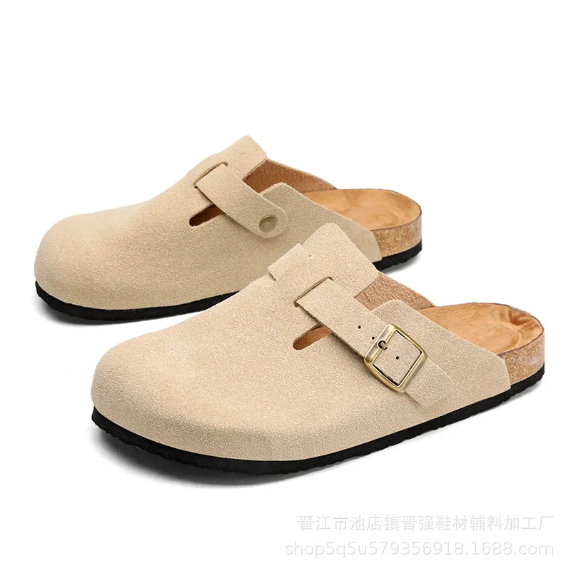 Trendy Unisex Half Slippers For Men And Women Casual Comfortable Wooden Sole Soft Head Drag Slippers For Couples In All Seasons