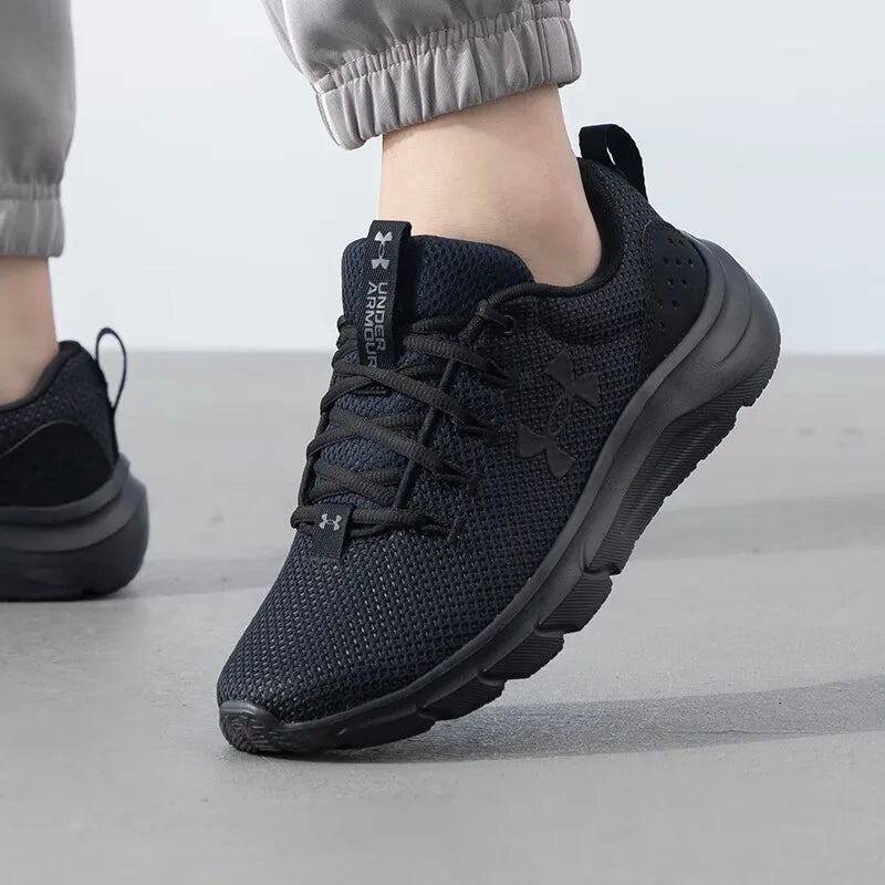 Under Armour men's shoes 2025 new comfortable lightweight low-top breathable cushioned soft sole running shoes 3024880-002