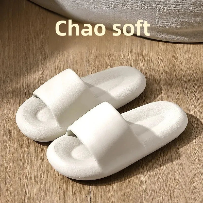 Men's Summer Outdoor Indoor Home Bathroom Slippers with Thick Bottom Anti-Slip Deodorant Resistant Household Sandals for Women