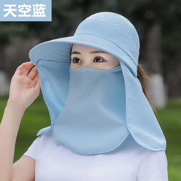 Summer Hat Women Outdoor Cycling Sunshade Face Mask Wide Brim Breathable Suncreen Sun Hats Casual Sunhat Visor Uv Protection New