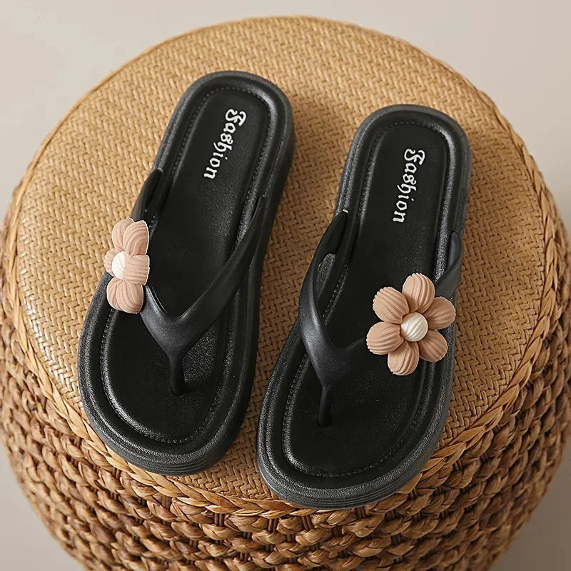 Roman Floral Thong Slippers Women's Summer Outdoor Wear Student Fashion Anti-slip Flat Bottom Board Shoes Beach Shoes for Women