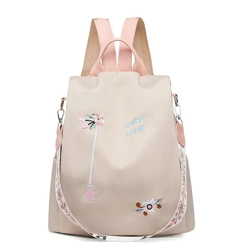Oxford Women Backpack Fashion Casual Embroidery School Bag Waterproof Female Large Capacity Travel Shoulder Handbags Shopping