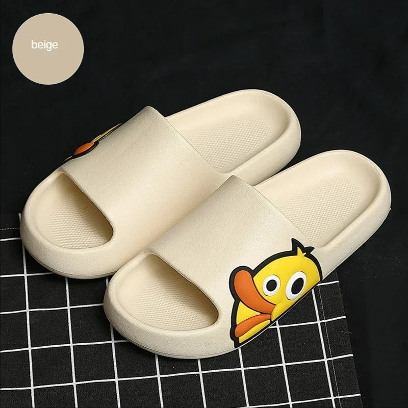Female Slippers Woman Cloud Home Cartoon Duck Soft Sole Non Slip Slides Sandals Indoor Beach Outdoor Men Summer Ladies Shoes PVC