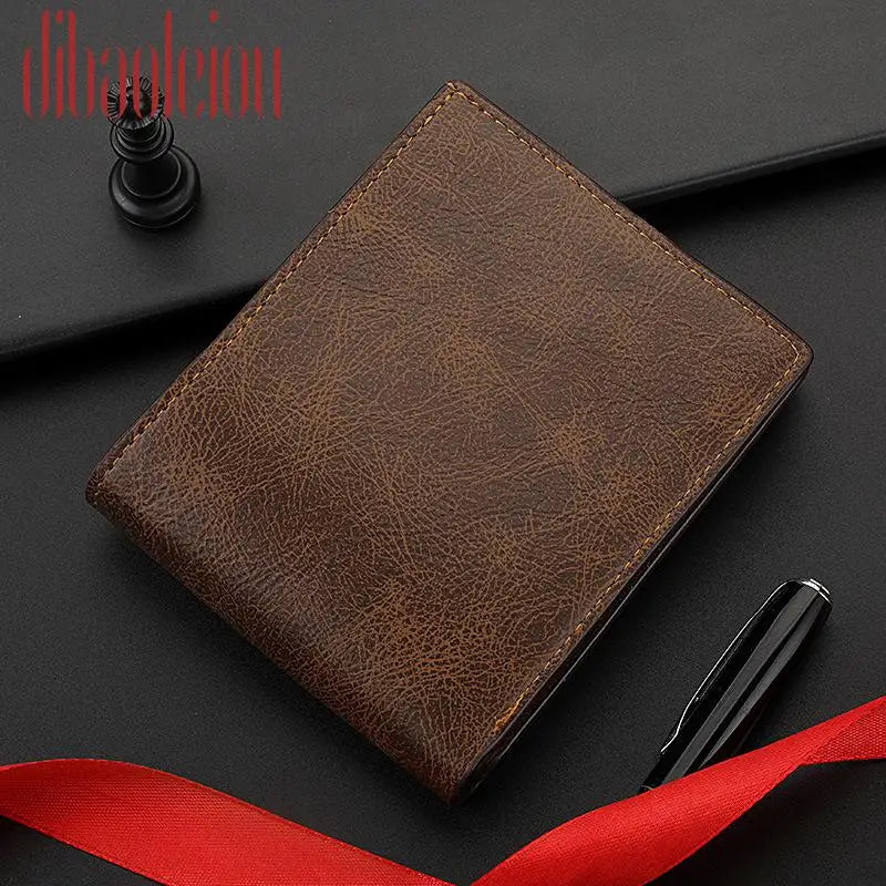 Frosted Slim Card Holder for Men, New Short Wallet with Coin Pocket, No Zipper, Classic Male Purses, Fashion, 2024