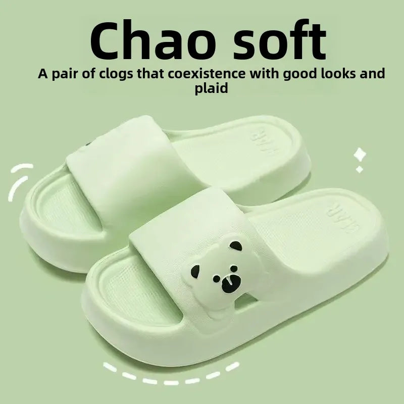 Women's Summer Thick Bottom Slip-resistant Smell-proof Indoor Home Bathroom Bathing Couples Flat Sandals Comfortable Home Slippe