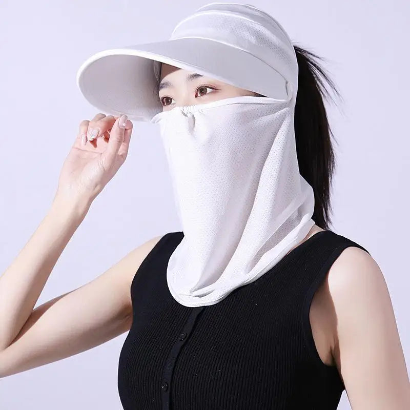 COKK Summer Hats For Women Sunscreen Outdoor Anti UV Cycling Beach Hat Female Floppy Foldable Ladies Hat Gorro Sunhat Face Cover