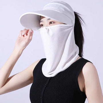 COKK Summer Hats For Women Sunscreen Outdoor Anti UV Cycling Beach Hat Female Floppy Foldable Ladies Hat Gorro Sunhat Face Cover