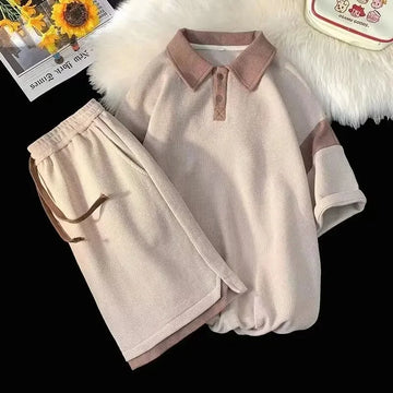 Casual Trendy Men's Fashion Short Sleeve Summer New Arrival Couple Matching Outfit Sports Suit Stylish Streetwear
