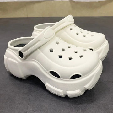 Cloud Pavilion Women's Half-Platform EVA Slippers Thick Bottom Summer Cute Shoes Womens Fashionable Sponge Cake Slippers Outerwe