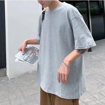 Trendy Solid Color Base Layer Short Sleeve T-shirts Men Women's Loose Fit Half Sleeve Tees In Stock From Manufacturer
