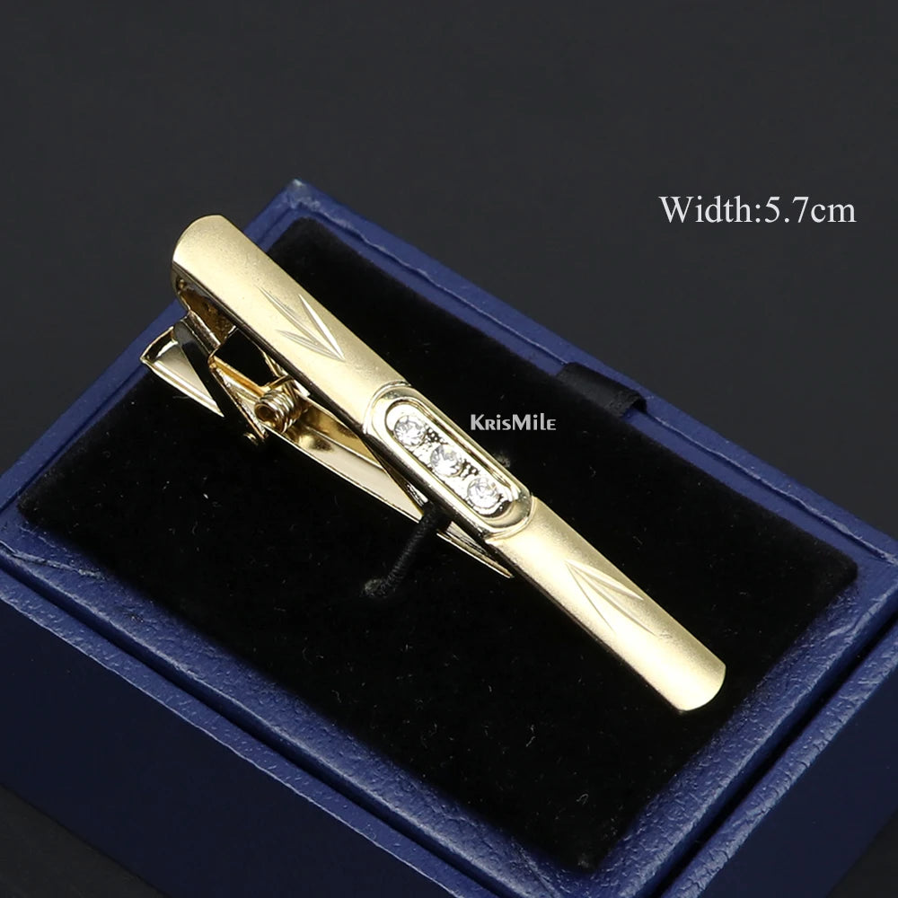 Classic Men's Metal Tie Clips For Business Meeting Bar Golden Necktie Clips Luxury Suit Shirts High-end Tie Pin Man Accessories