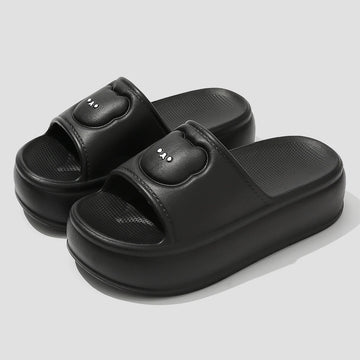 Women Platform slippers QYCKABY Summer Soft Thick Bottom 5.5cm Beach Shoes Female Slides Non Slip Eva Wedge Slipper Cartoon Bear