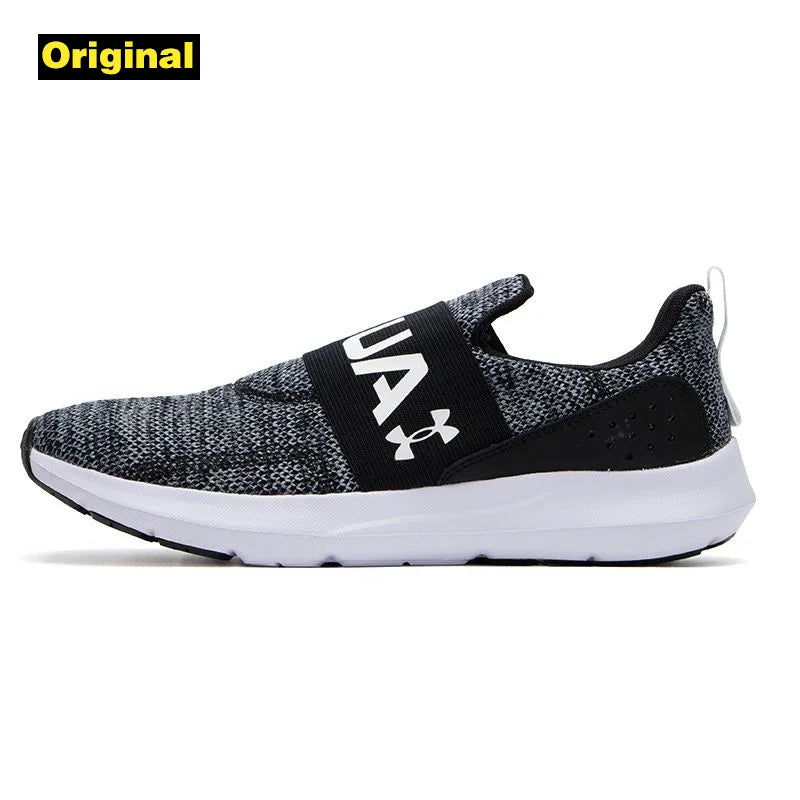 Under Armour men's shoes 2024 fall new fitness training leisure light comfortable cushioned slip-on running shoes 3026506-001