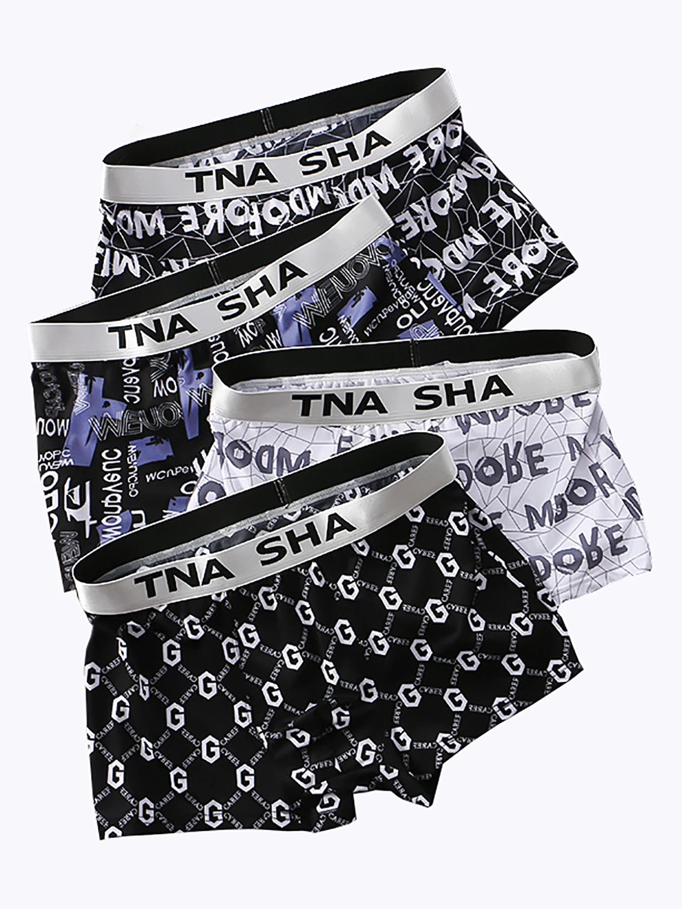 4PCS men's underwear Soft and comfortable men's boxers Fashion breathable teenage boxers