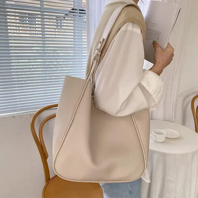 Luxury Trend Tote Bag Woman 2025 Large Capacity Female Shoulder Bag High Quality Leather Simple Designer Woman Handbag Purse