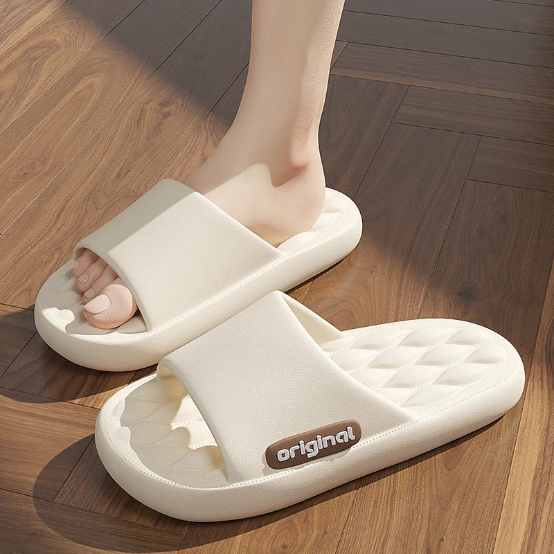 Cloud Slippers For Men Flip Flops Beach Sandals Bathroom Non-Slip Slides Simplicity Letters Women Slippers Indoor Home Shoe Male