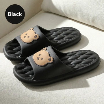 Big Size Summer Women Men's Slippers Thick Flats Platform Beach Slides Soft Bath Cartoon Sandals Outdoors Massage Couple Shoes