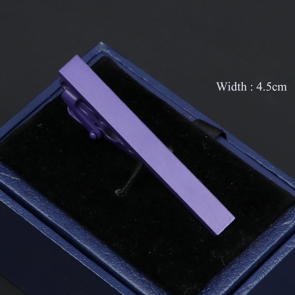 4.5cm Tie Clip For Men Classic Candy Colorful Tie Clip For Men Wedding Party Business Office Clasp Suit Accessories