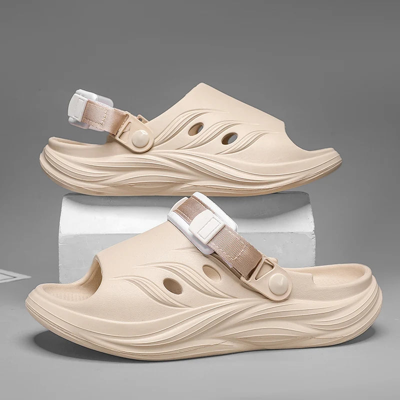 2024 Men's Outdoor Sandals Slippers Beach Comfortable Slides Soft Clogs Men Casual Shoes Garden Shoes Men Women Beach Sandals