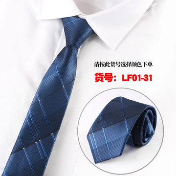6CM Men's Leisure Trendy Ties Striped Floral Solid Lazy Zipper Tie Fit Man Formal Business Office Administration Suit Neckties