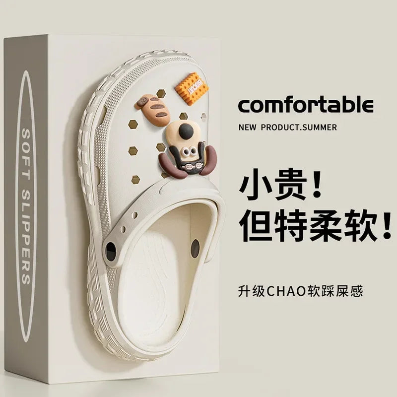 Home Slipper Woman Clogs Cute Cloud Sandals Summer Soft Flip Flop Beach Slide House Hole Shoe Funny Dog Puppy Ladies Female Girl