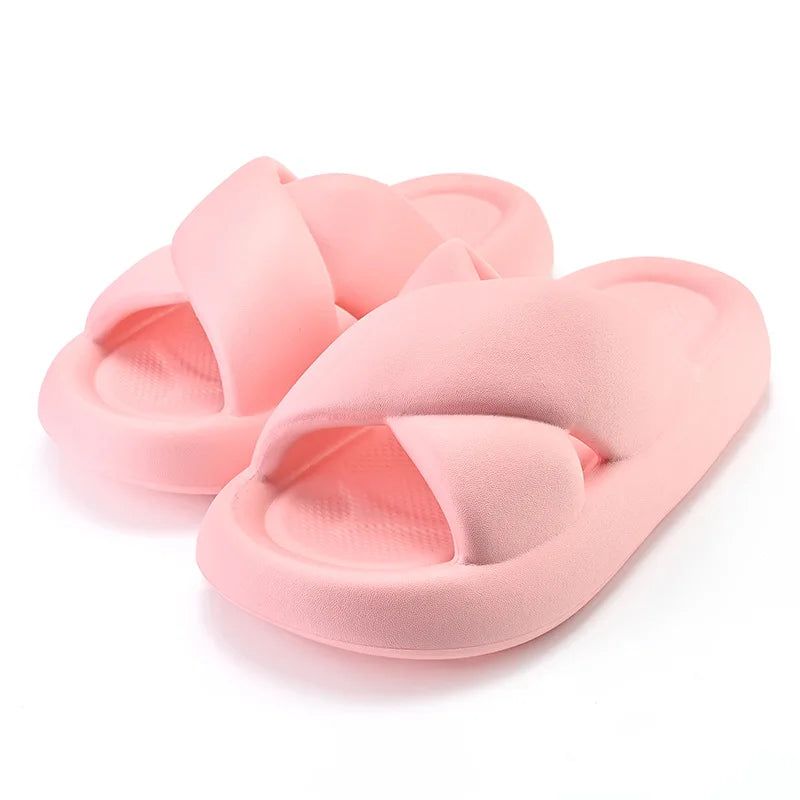 Litfun New Platform Slippers For Women Summer Fashion Outdoor Beach Slippers Crossover Belt Thick Sole EVA Sandals House Slides