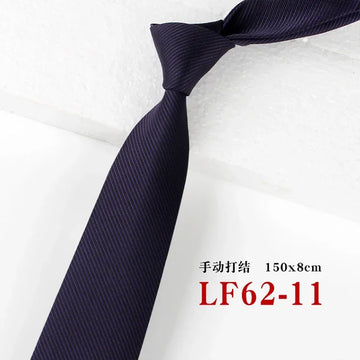 8CM Fashionable Retro Style Men's Formal Attire Business Tie Stripe Blue Gray High-end Quality Polyester 100%Silk Feel