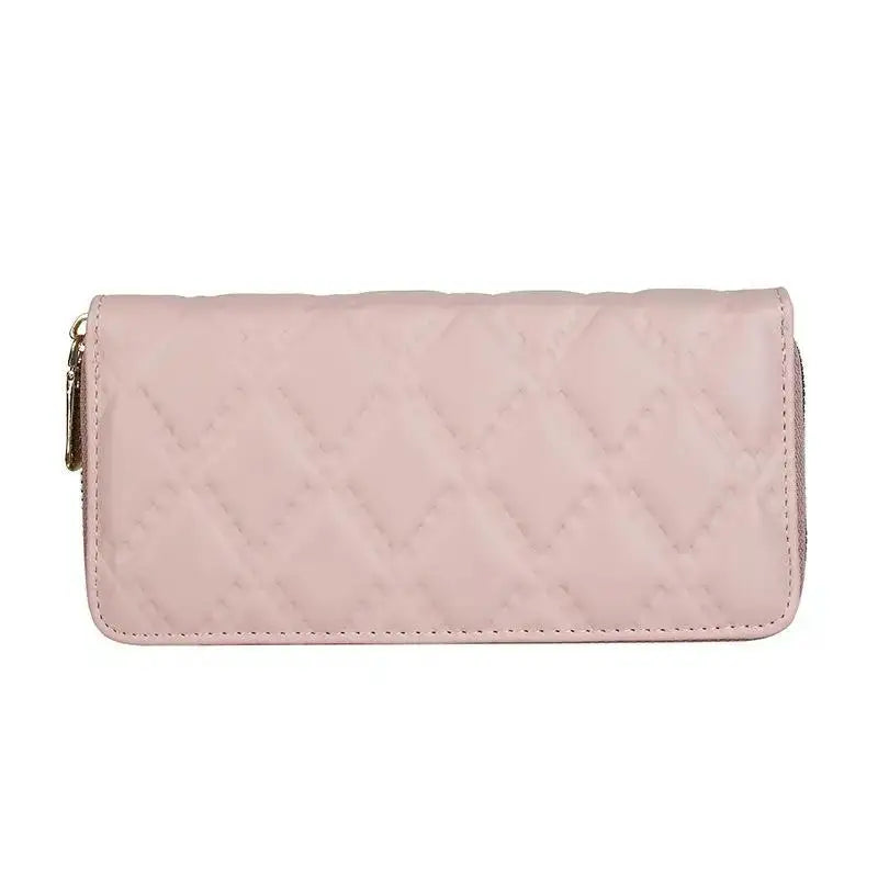 2025 New Ladies Purse Long Pu Zipper Clutch Bag Diamond Fashion Luxury Large Capacity Soft Woman Wallet Mobile Phone Bag