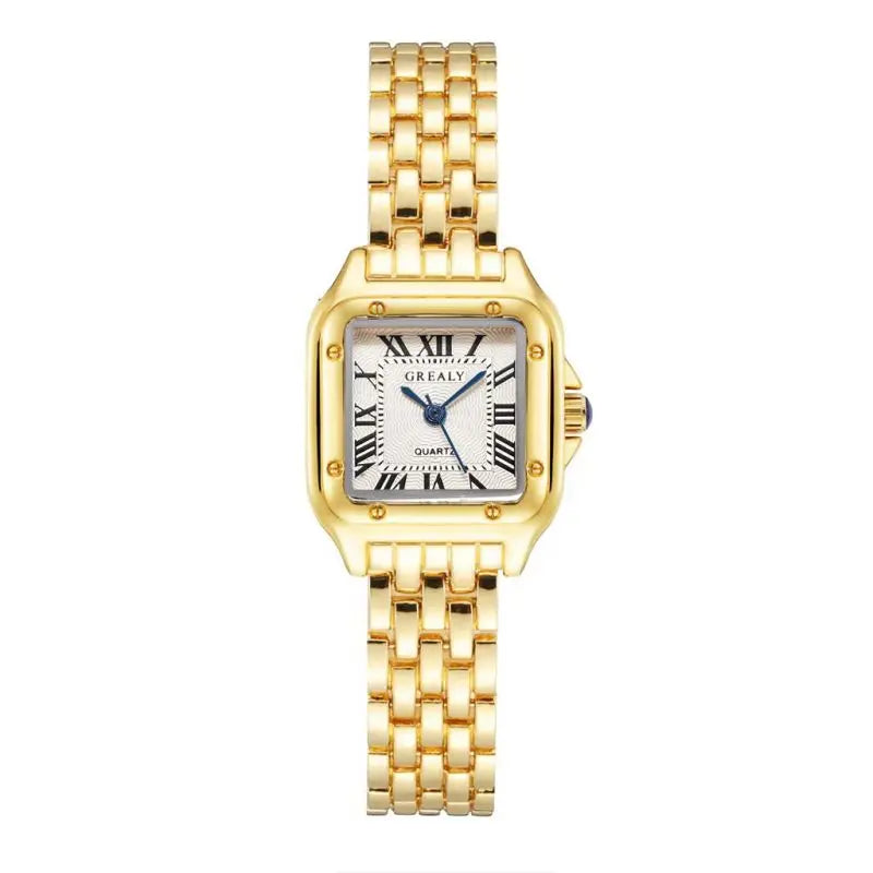 YIKAZE Luxury Women Watch Retro Square Watches Stainless Steel Ladies Quartz Watches Business Female Clock Bracelet Wristwatch