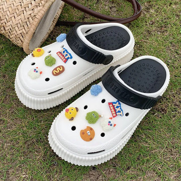 36-41 Womens Sandals Summer Mules Clogs Female Slippers Garden Shoes Platform Thick Bottom Breathable Cartoon Beach Zapatos y15