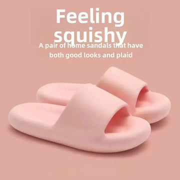 Thick Bottomed Slippers Women's Summer Home Indoor Bathroom Non-Slip Couple Slippers Men's Outerwear Trendy PVC Base