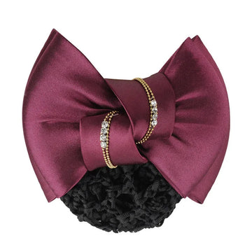 发饰New Lady Hairgrips Double Bow Crochet Bun Net Hair Clips Snood Bow Hairpins Lace Bow Hair Net Hair Bun Bow Tie Hair Accessories