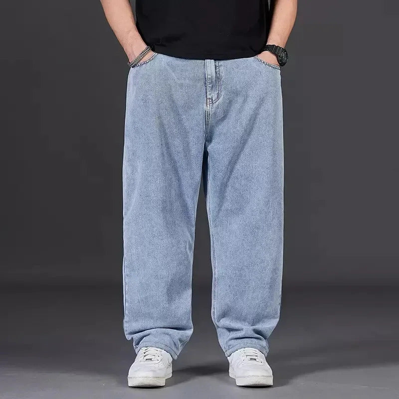 牛仔裤男Casual Loose-fit Straight-leg Men's Jeans Yellow Mud Resistant Wear-resistant Petite Jeans For Middle-aged Youths