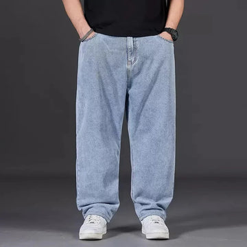 牛仔裤男Casual Loose-fit Straight-leg Men's Jeans Yellow Mud Resistant Wear-resistant Petite Jeans For Middle-aged Youths