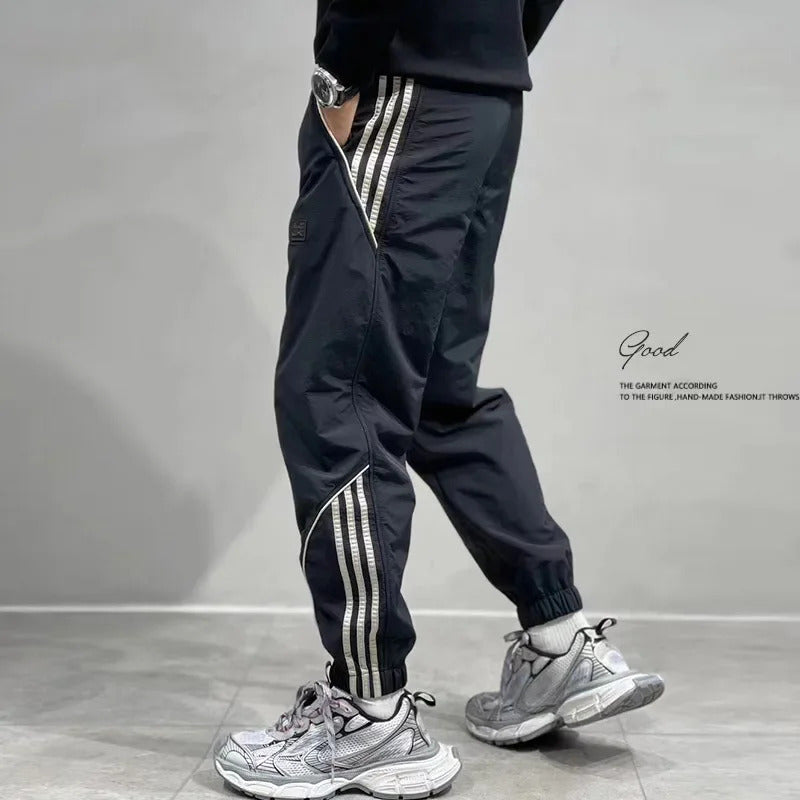 休闲裤男Quick-dry Summer Sports Men's Long Pants Loose Fit Casual Nine-point Casual Pants Ice Silk Thin Spring Autumn 2024