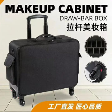 包包Professional Large Capacity Oxford Fabric Cosmetic Bag with Pull Rod for Beauty and Medical Makeup Kit