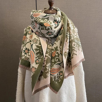 丝巾女New Winter Retro Paisley Cashew Floral Print Thick Cashmere Scarfs Women Warm Lady Tassels Pashmina Bufanda Large Wraps Shawls